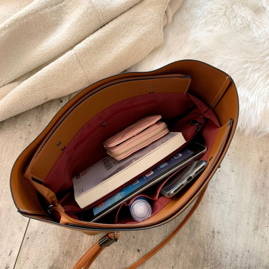 Women’s Minimalist Soft Leather Tote Bag