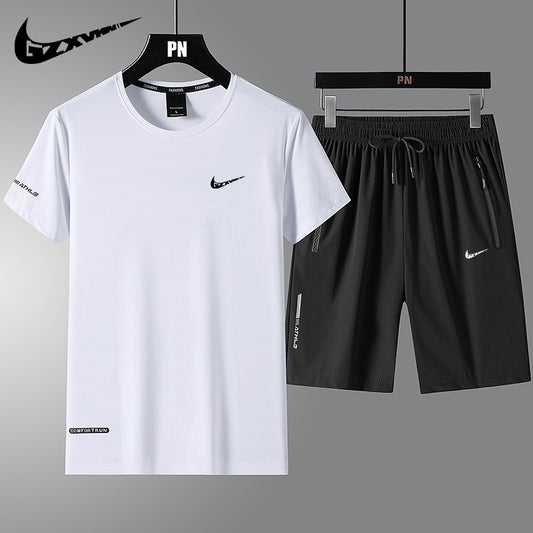 Men’s Ice Silk Quick-Dry T-Shirt & Shorts Set