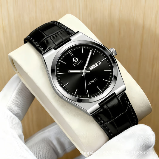 Men’s Business Casual Dual-Date Quartz Watch