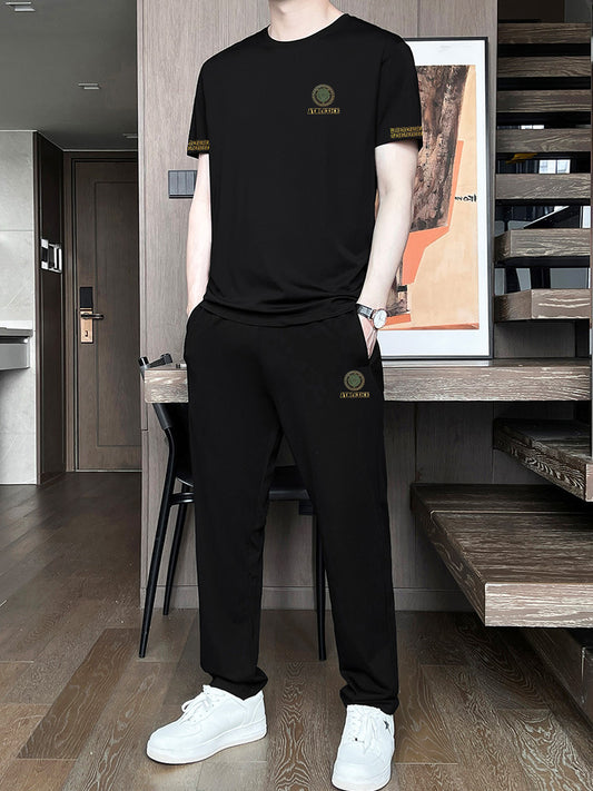 Men’s Ice Silk Short Sleeve Sports Set