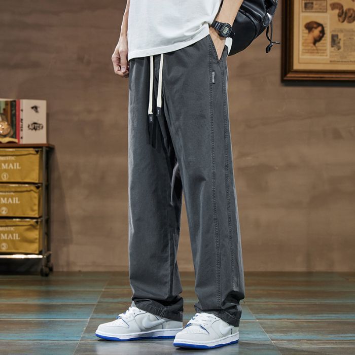Men’s Cotton Wide-Leg Cargo Pants