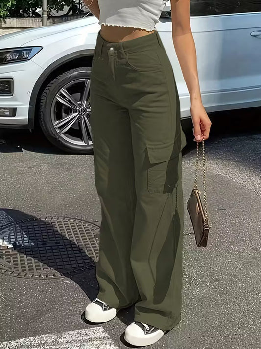 Women’s High-Waist Straight-Leg Cargo Jeans