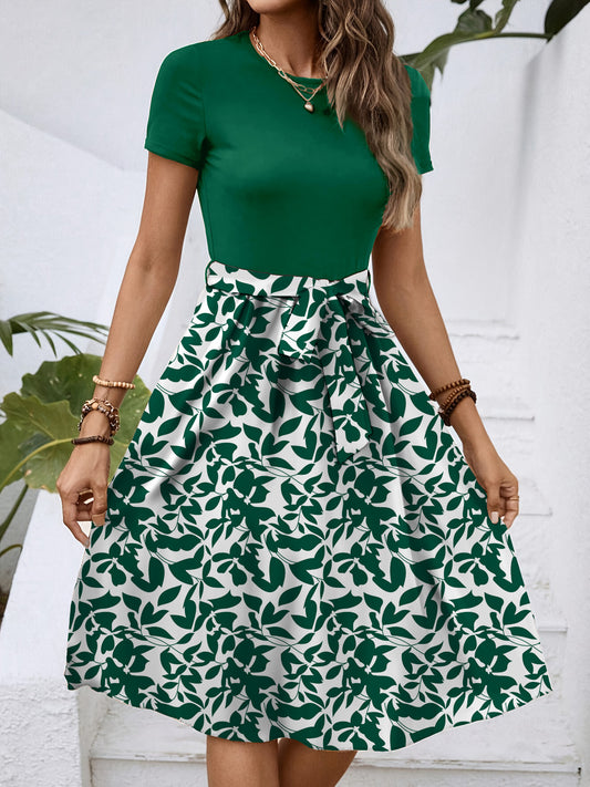 Women’s Floral Print Tunic Midi Dress