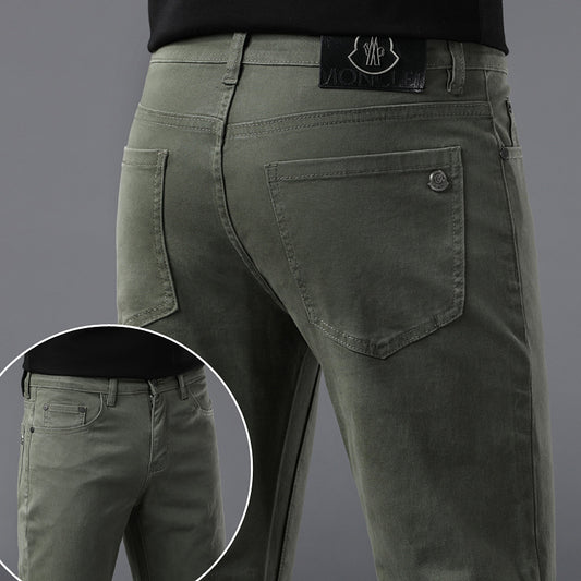 Men’s Army Green Slim-Fit Jeans