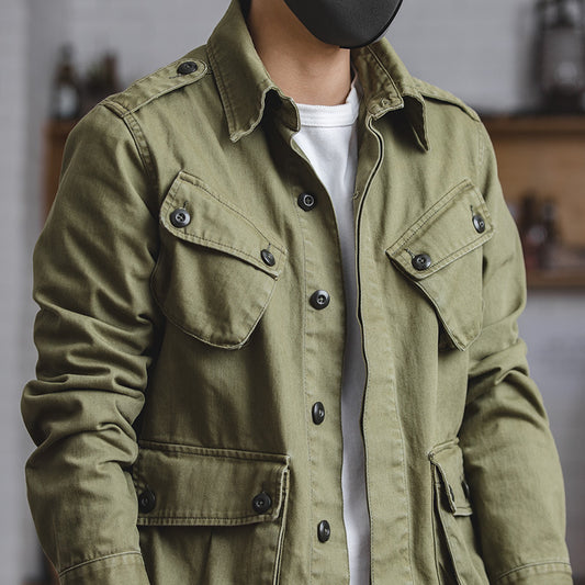 Men’s American Retro Washed Cargo Jacket