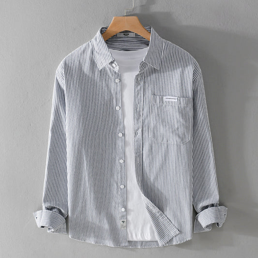 Men’s Striped Long Sleeve Casual Shirt