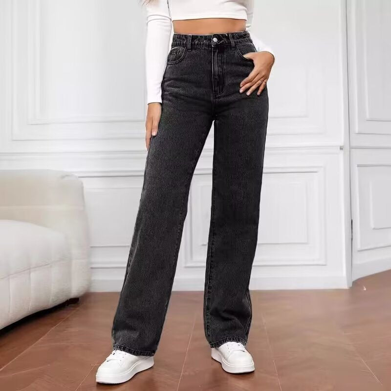Women’s Loose Straight Wide-Leg Denim Jeans