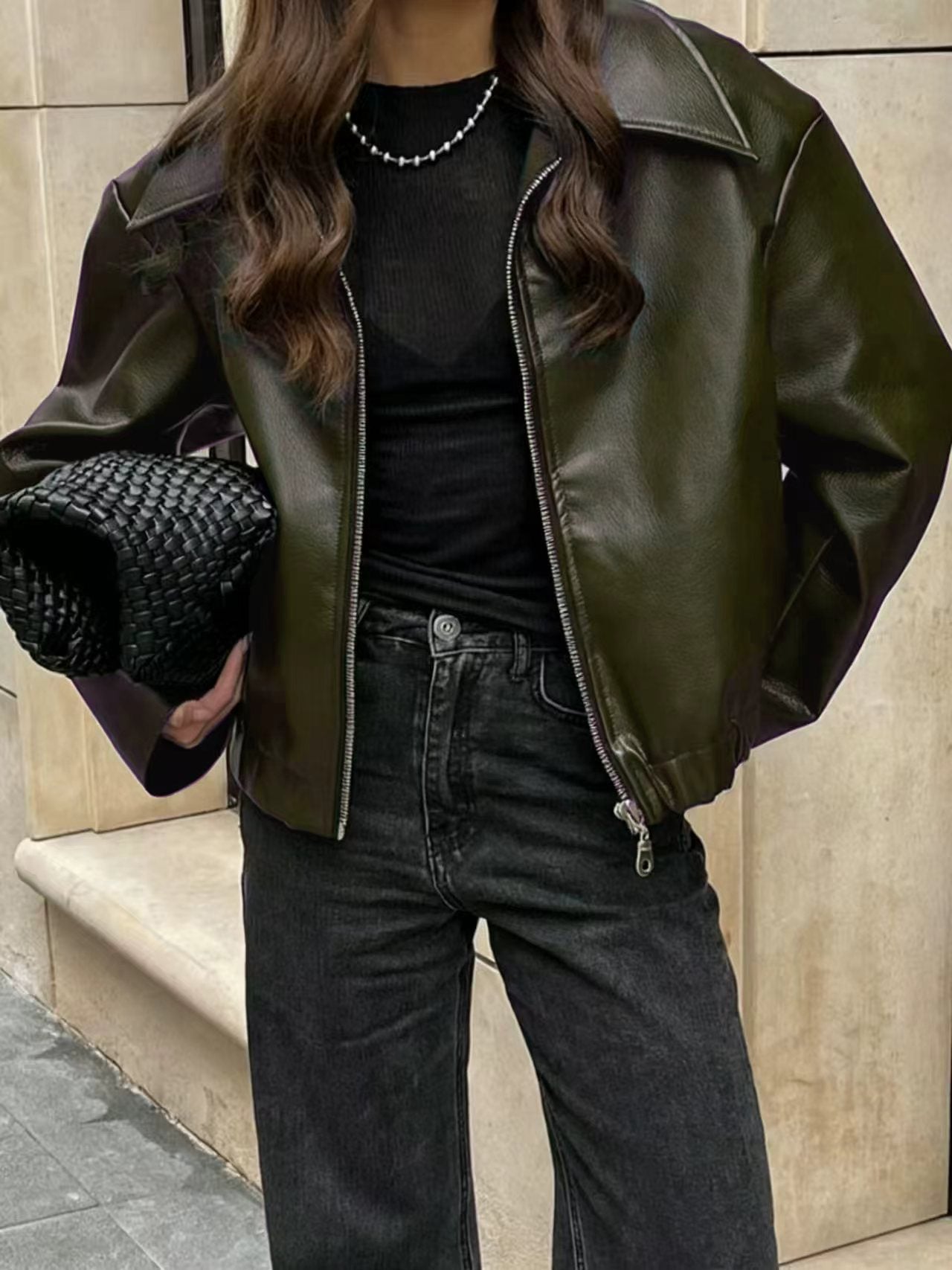 Women’s Biker Style Leather Jacket