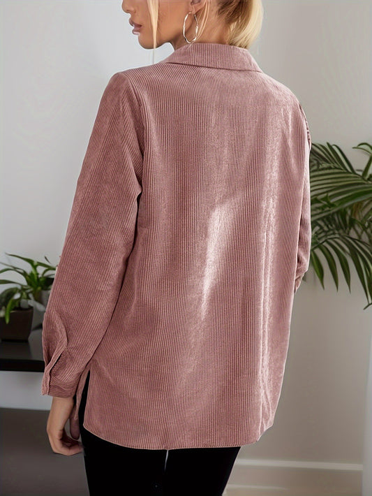 Women’s Elegant Corduroy Long Sleeve Shirt