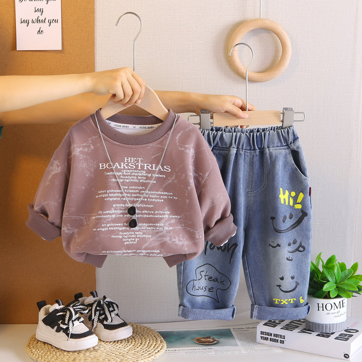 Baby Boys’ Embroidered Jacket 3-Piece Set