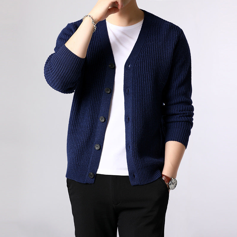 Men’s Jacquard Knit Cardigan Sweater