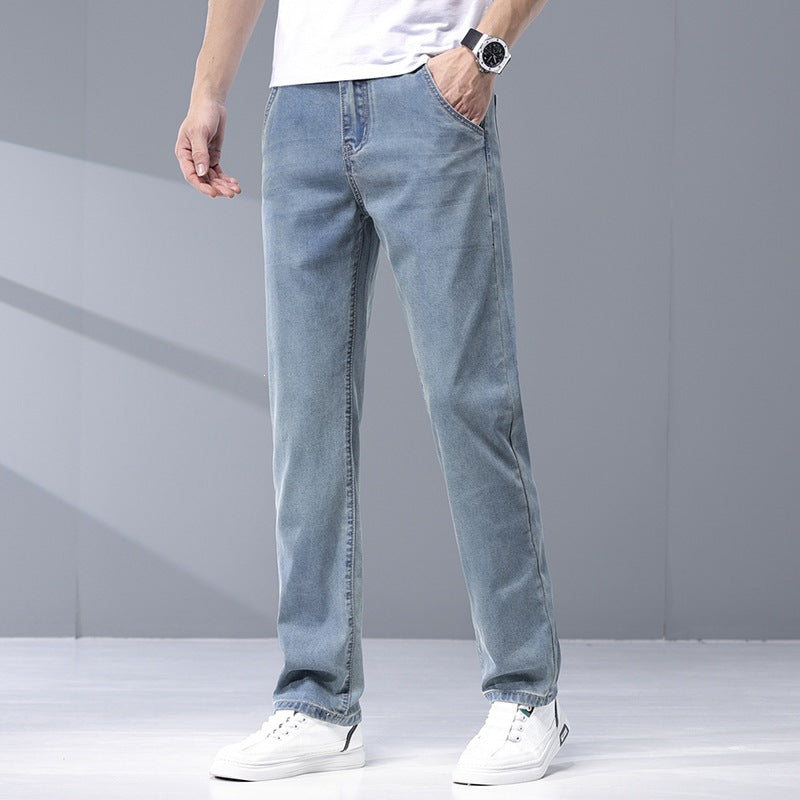 Men’s Lyocell Tencel Cropped Straight Jeans