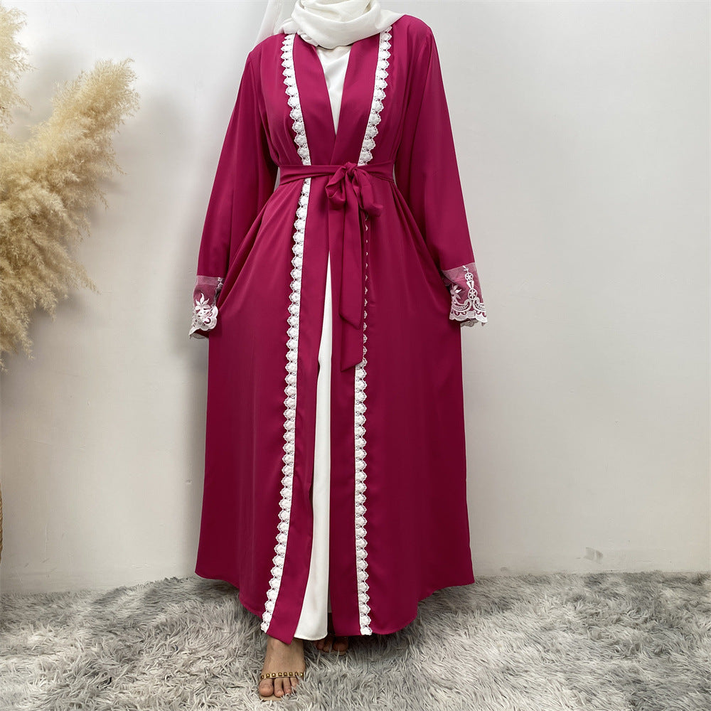 Women’s Embroidered Patchwork Abaya Cardigan