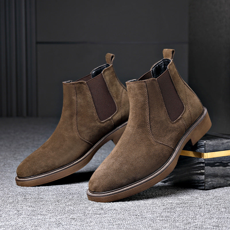 Men’s British Style Suede Chelsea Boots