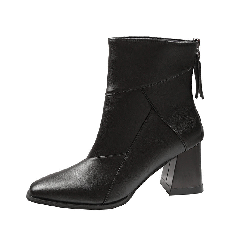 Women’s British Style Chunky Heel Martin Boots