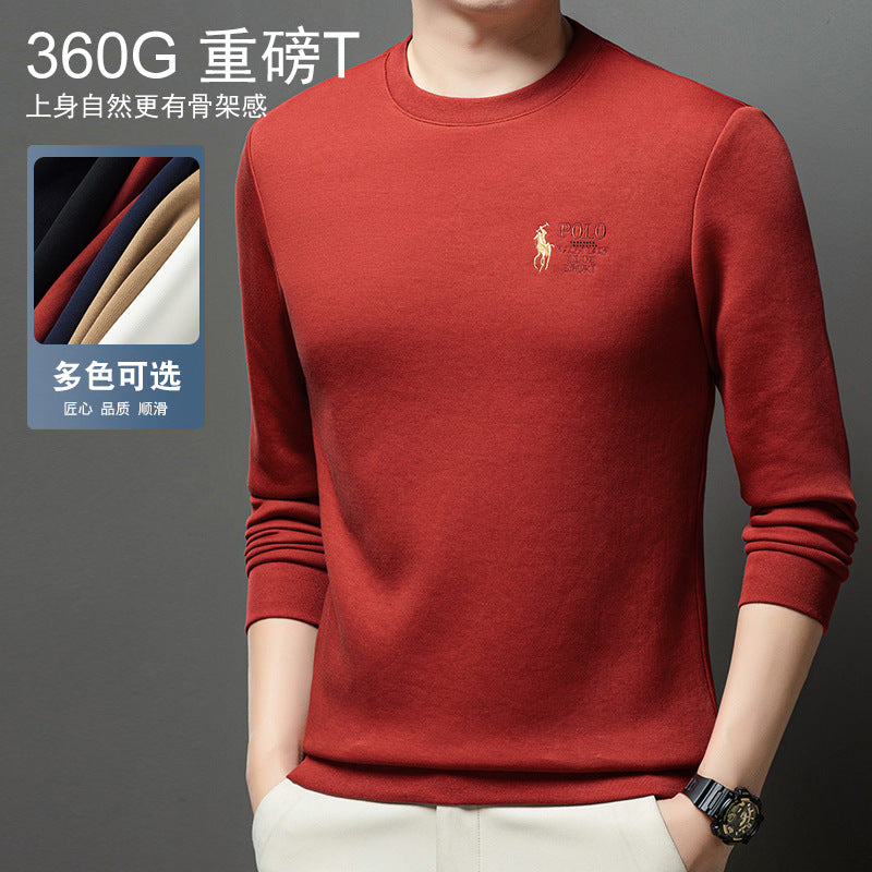 Men’s Embroidered Crew Neck Cotton Sweatshirt