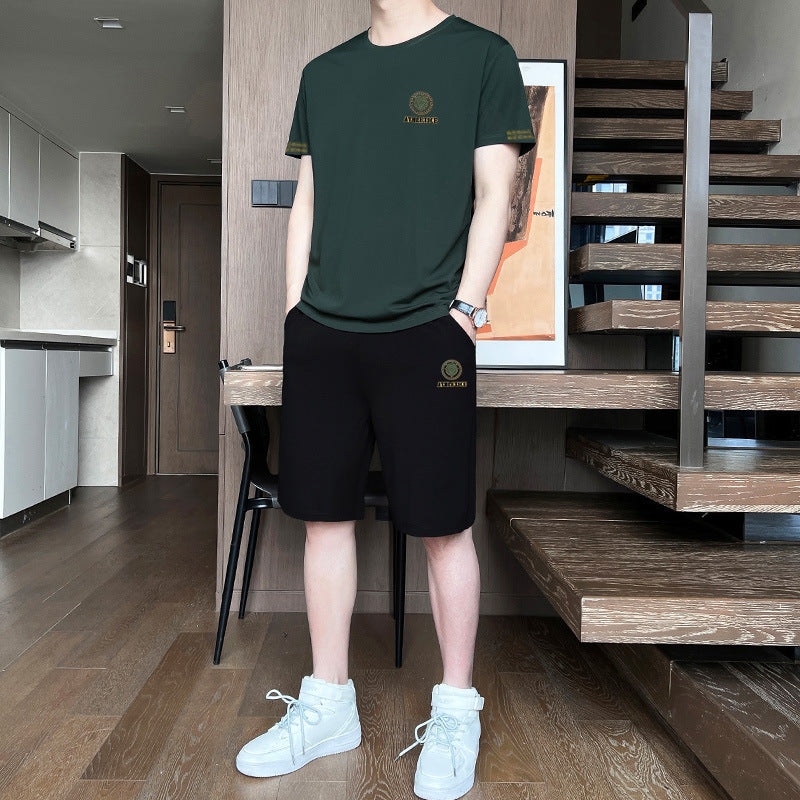 Men’s Ice Silk Short Sleeve Sports Set