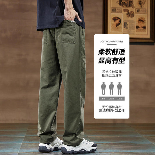 Men’s Cotton Wide-Leg Cargo Pants