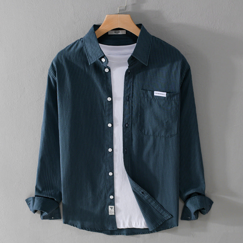 Men’s Striped Long Sleeve Casual Shirt