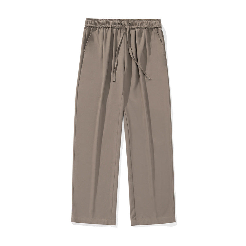 Men’s Japanese Loose-Fit Pleated Straight-Leg Pants