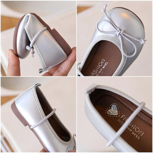 Girls’ Bow Princess Leather Shoes
