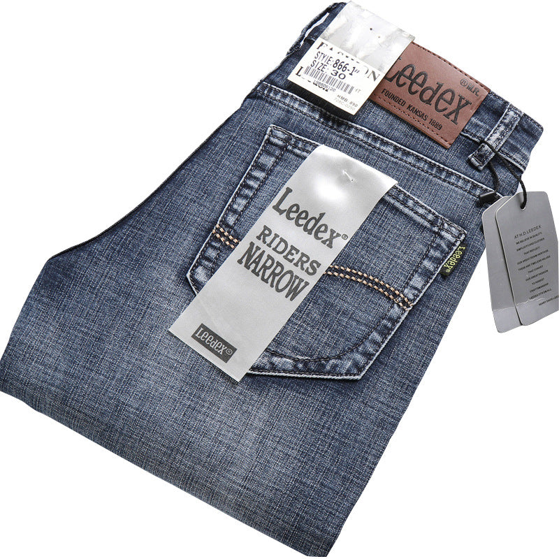 Men’s Lightweight Straight-Leg Stretch Casual Jeans