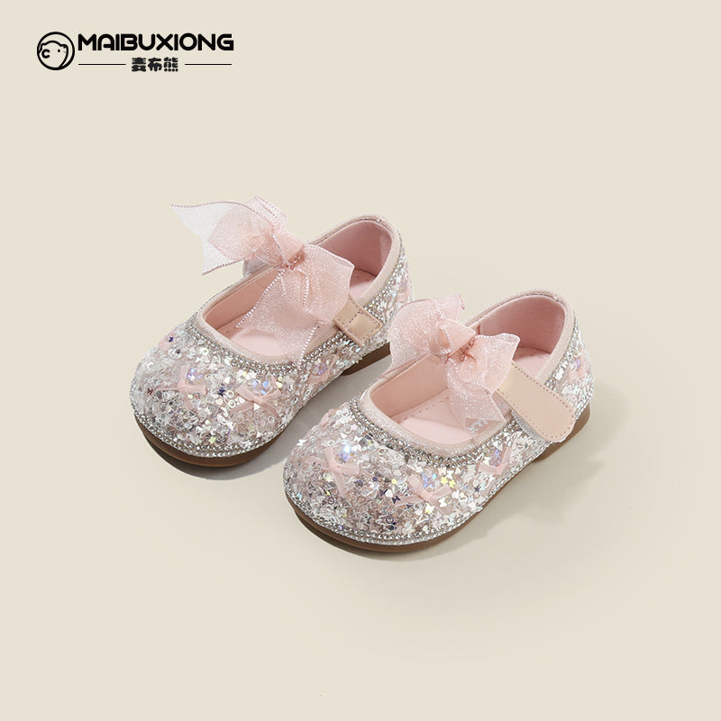 Baby Girls’ Sequin Princess Walking Shoes