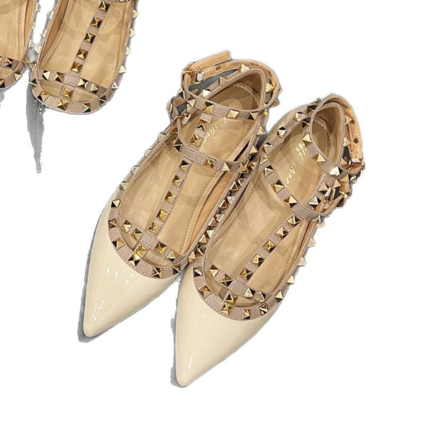 Women’s Pointed-Toe Patent Leather Flat Shoes
