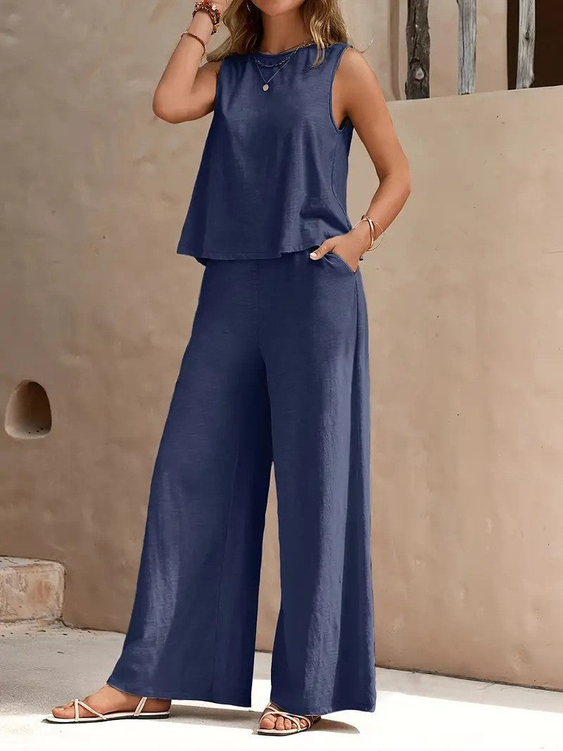 Women’s Sleeveless Tank & Pocket Pants Set