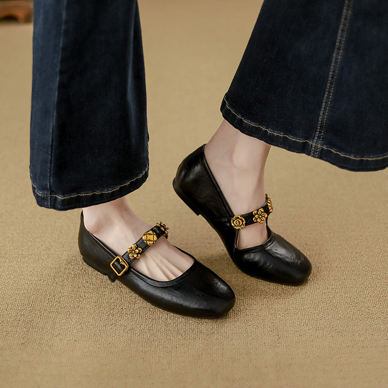 Women’s Soft Leather French Ballet Flats