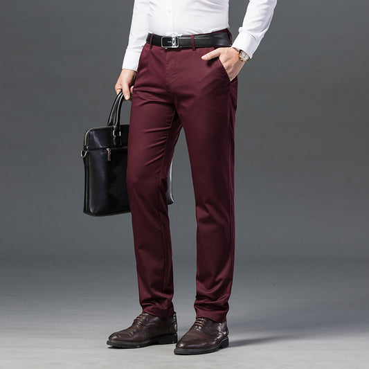 Men’s Slim Fit Business Casual Straight-Leg Pants