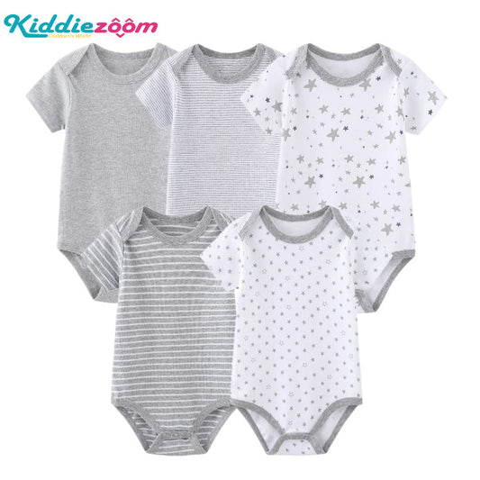 Baby Cotton Stars & Stripes 5-Piece Romper Set