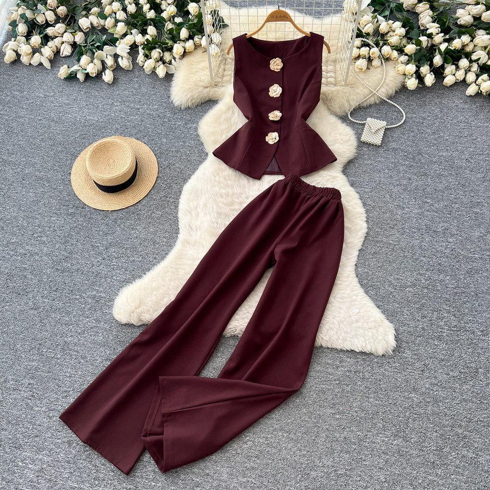 Women’s Floral Tank Top & Wide-Leg Pants Set