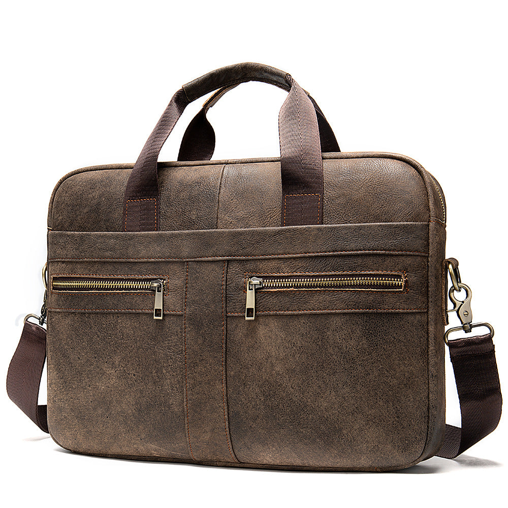 Men’s Genuine Leather Business Briefcase (14-Inch)