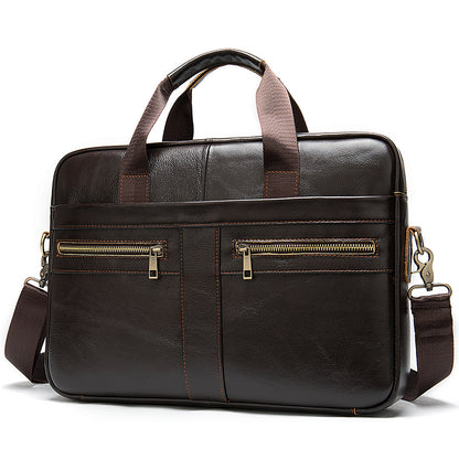 Men’s Genuine Leather Business Briefcase (14-Inch)