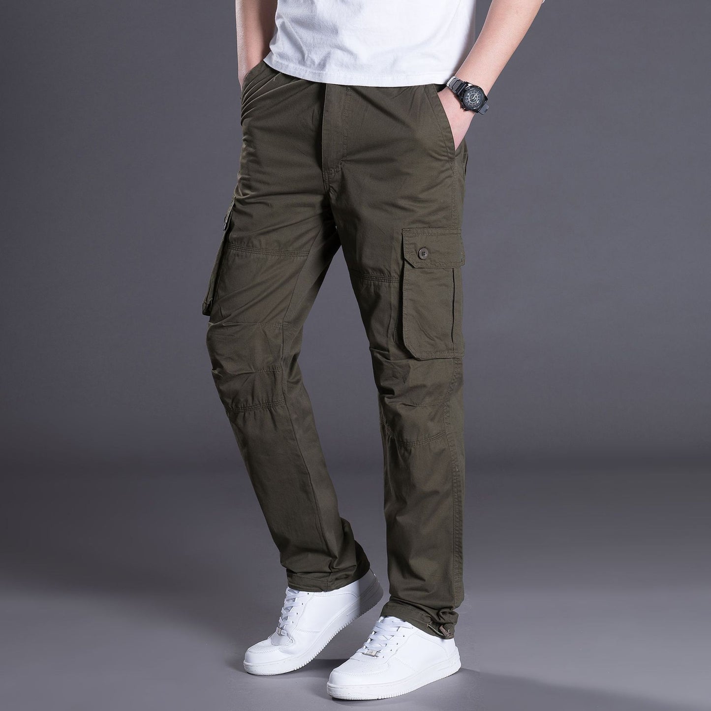 Men’s Cotton Multi-Pocket Work Pants