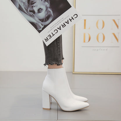 Women’s Pointed-Toe Chunky Heel Ankle Boots