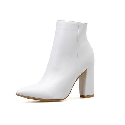 Women’s Pointed-Toe Chunky Heel Ankle Boots