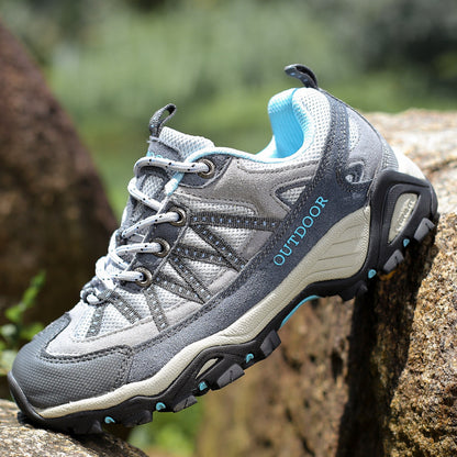 6136 Plus Size Cross Border Outdoor Hiking Shoes for Couples Spring Summer Sneakers Men's and Women's Mesh Cloth Anti Slip Travel Off-Road Shoes