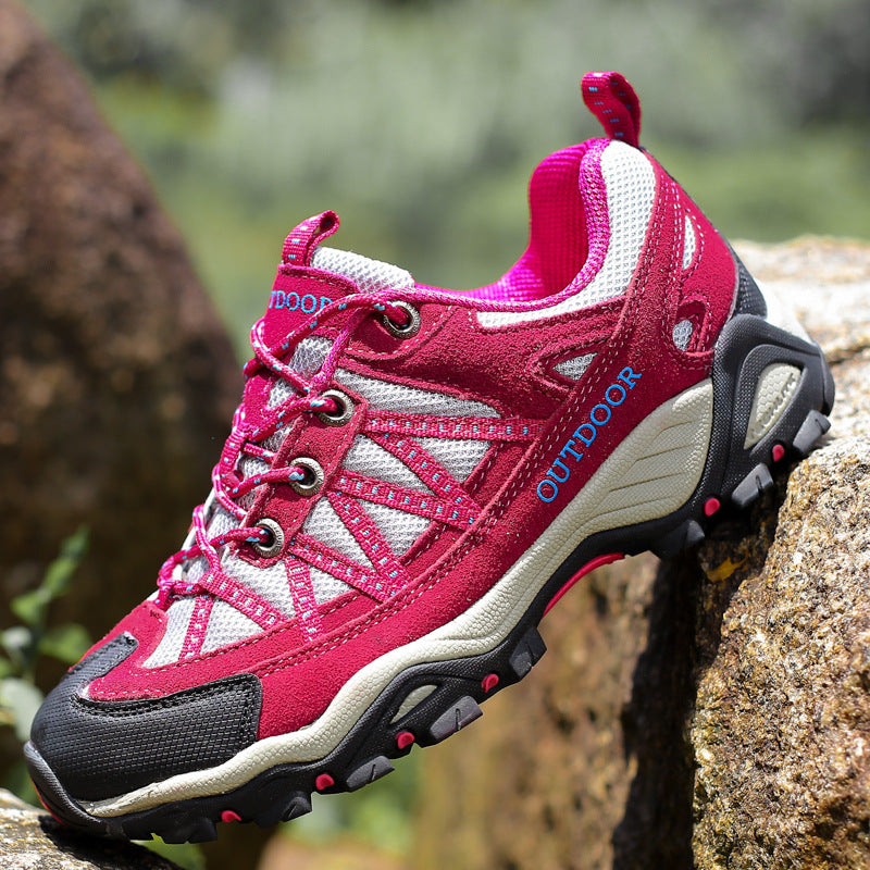 6136 Plus Size Cross Border Outdoor Hiking Shoes for Couples Spring Summer Sneakers Men's and Women's Mesh Cloth Anti Slip Travel Off-Road Shoes