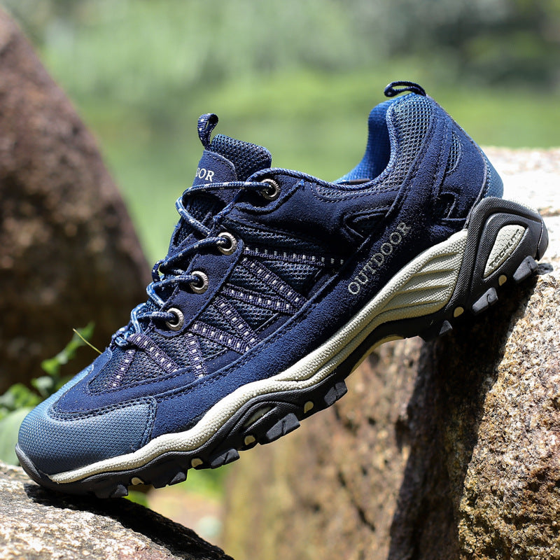 6136 Plus Size Cross Border Outdoor Hiking Shoes for Couples Spring Summer Sneakers Men's and Women's Mesh Cloth Anti Slip Travel Off-Road Shoes