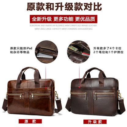Men’s Genuine Leather Business Briefcase (14-Inch)