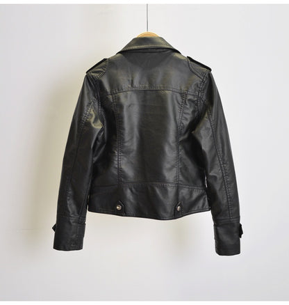Women’s Korean Style PU Leather Motorcycle Jacket