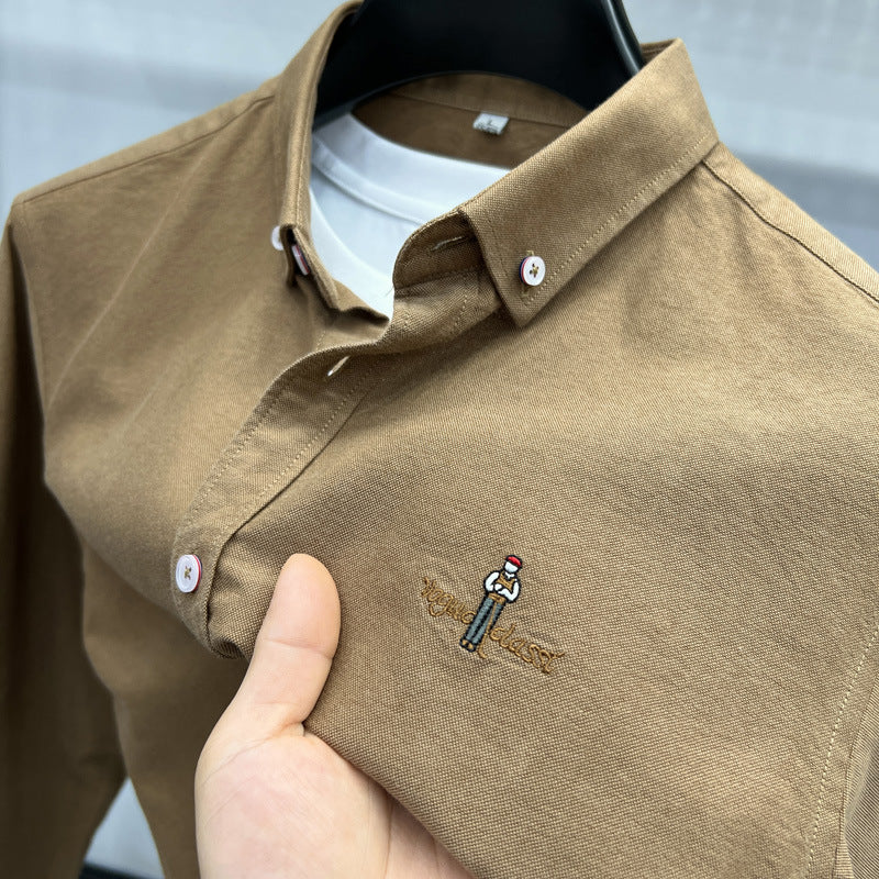Men’s Premium Cotton Oxford Brushed Business Shirt