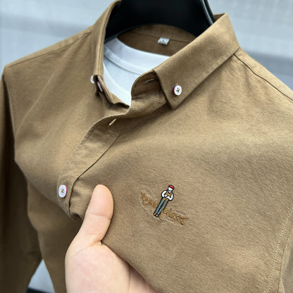 Men’s Premium Cotton Oxford Brushed Business Shirt