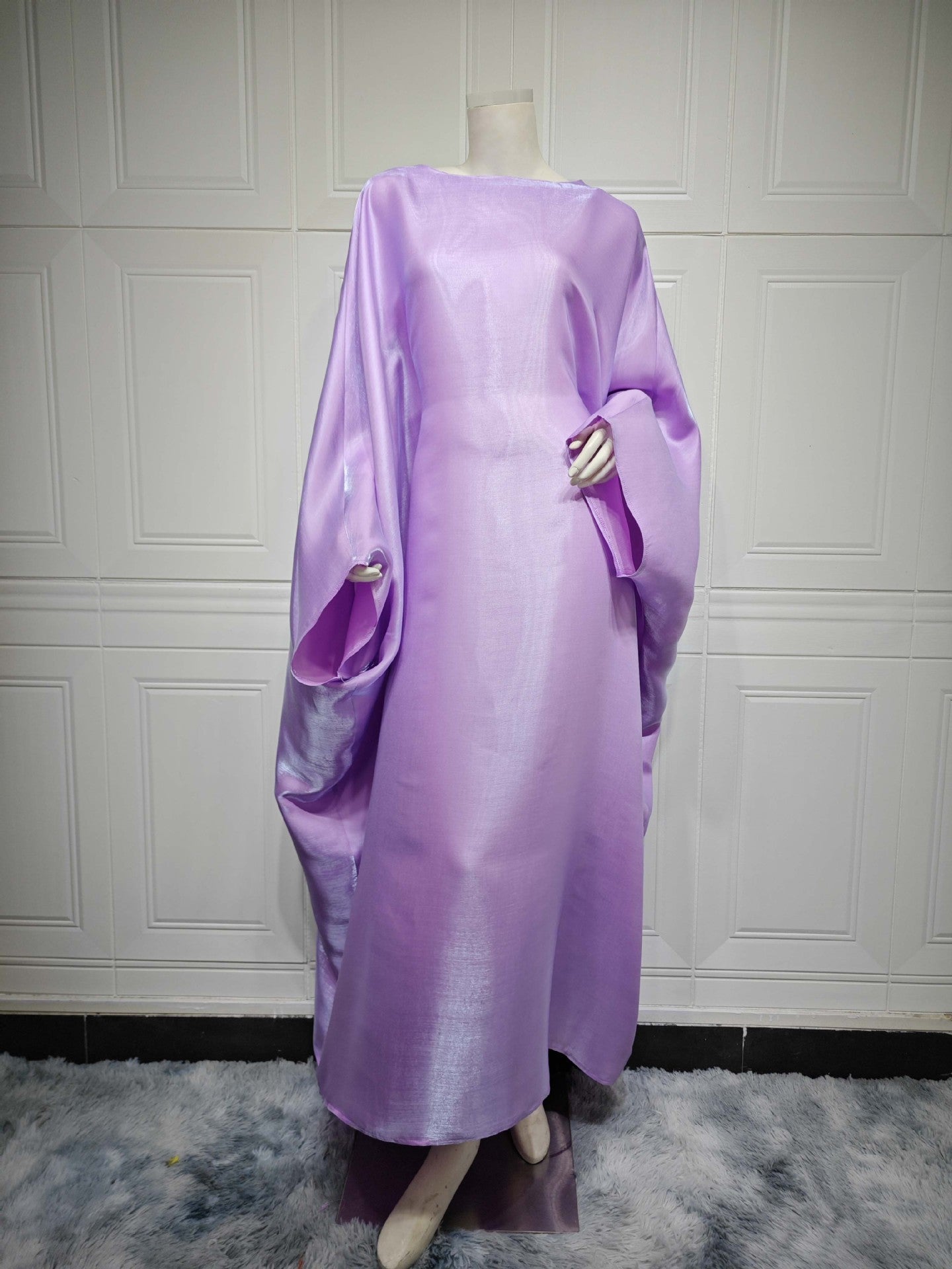 Women’s Satin Waist Tie Modest Dress