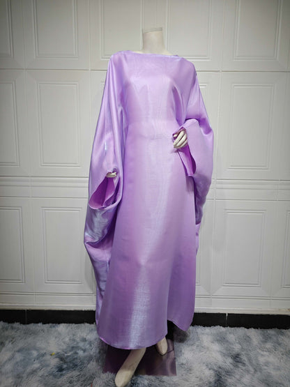 Women’s Satin Waist Tie Modest Dress