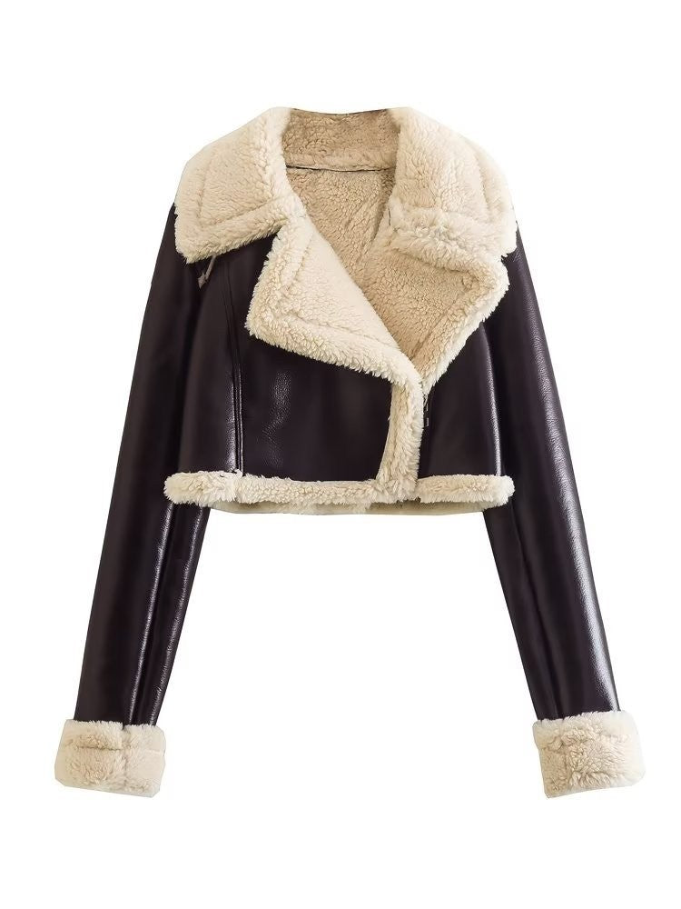 Women’s Faux Fur Moto Jacket