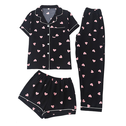 Women’s Bubble Wrinkle Short Sleeve Pajama Set