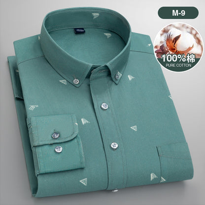 Men’s Cotton Floral Print Long Sleeve Shirt
